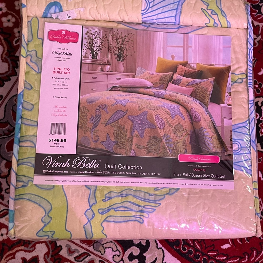 Coastal Quilt Set - yellow and Blue